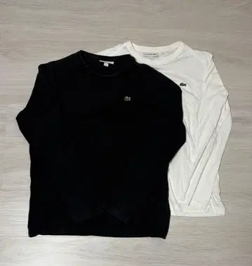 Lacoste 긴팔 T셔츠 2장 세트 (블랙, 화이트)