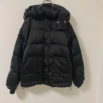 EVRIS 에브리리스 HOODIE LONG 다운라이크 코트 블랙