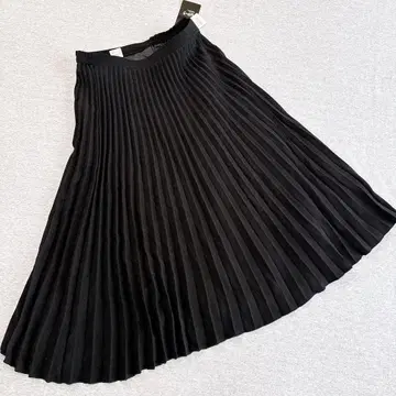 플레어 플리츠 스커트 블랙 프리 사이즈 일본제 미사용