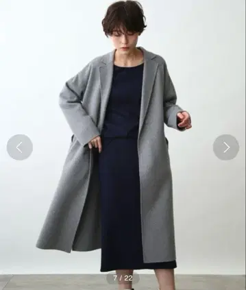 [ 새상품 ] INDIVI 인디비 해밀턴 울 리버 테일러 코트