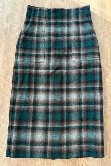 PENDLETON 펜들턴 그린 계열 체크 타이트 스커트 S