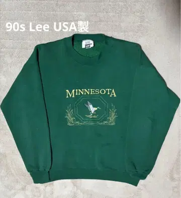 초특가 Lee 90s 자수 맨투맨 L USA MINNESOTA 그린