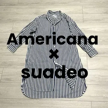 아메리카나 스아데오 셔츠 원피스 스트라이프 코튼