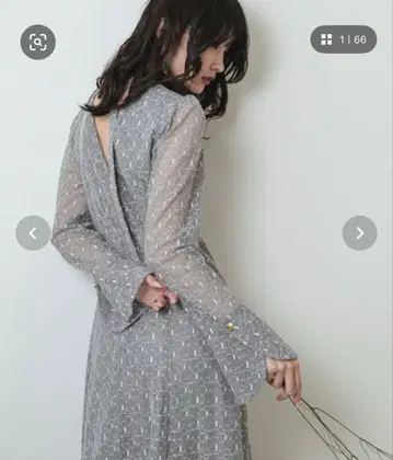 기하학 패턴 백 오픈 원피스 파티 드레스 결혼식 kana