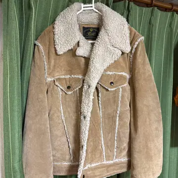 천연 가죽 쉘 라이닝 자켓 베이지