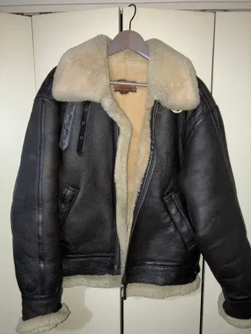 B-3 가죽 무스탕 플라이트 자켓 브라운 L