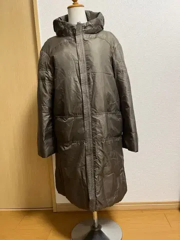 KariAng 후드 부착 카키 롱 다운 자켓 M