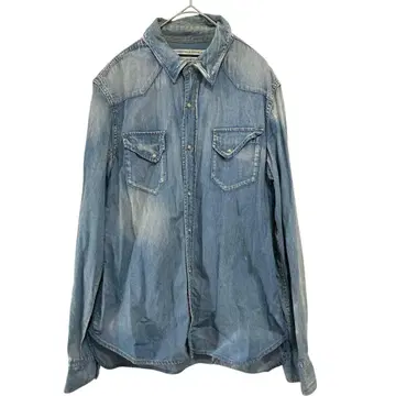 HERITAGE STONE 데님 셔츠 (M) 빈티지 가공 웨스턴 긴팔