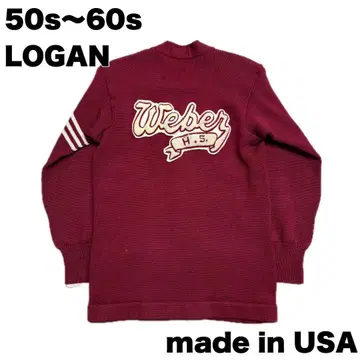 50s~60s LOGAN 레터드 가디건 와펜 미국제 구제 의류