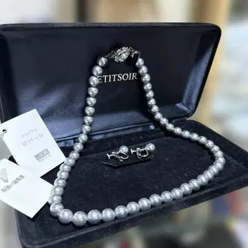 도쿄 소와르 조개 펄 목걸이 귀찌 새상품 고급 인공 목걸이