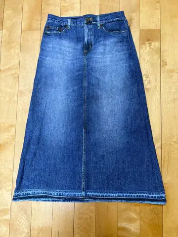 와코루 카르손 페이크 데님 롱 스커트 (스트레치 타입)