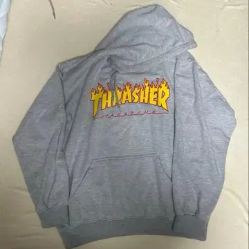 THRASHER 그레이 후드티