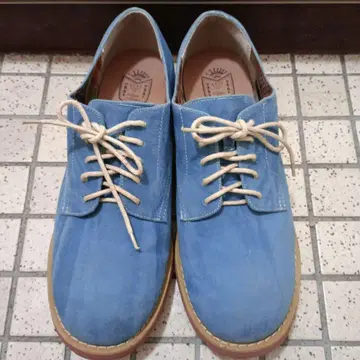 파랑 스웨이드 레이스업 슈즈