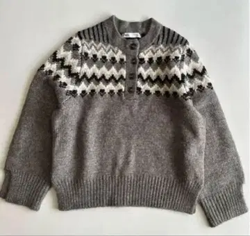 ZARA 자라 노르딕 무늬 알파카 혼방 풀오버 스웨터 큼직한 니트