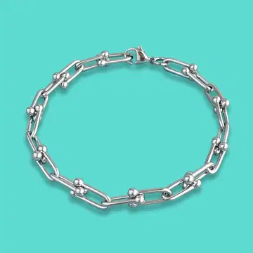 새상품 하드웨어 U체인 팔찌 슬림 스테인리스 316L