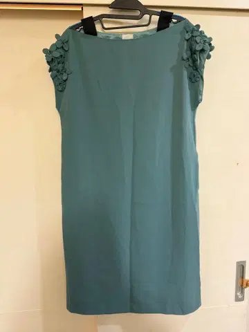 샹브르 드 샴 꽃 장식 반팔 원피스