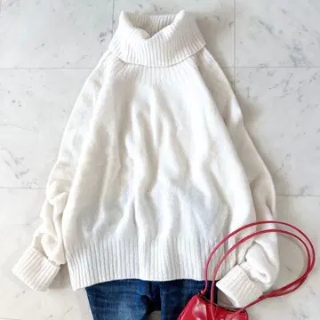 새상품급 이에나 돌먼 하이넥 풀오버 터틀넥 니트 최근 모델