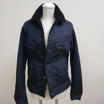 Lee 블랙 코팅 보아 자켓 L 사이즈