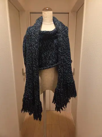 바네사브루노 프린지 장식 대형 니트 머플러