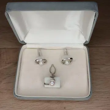 SILVER 펄 커프 링크스 타이 케이스 포함