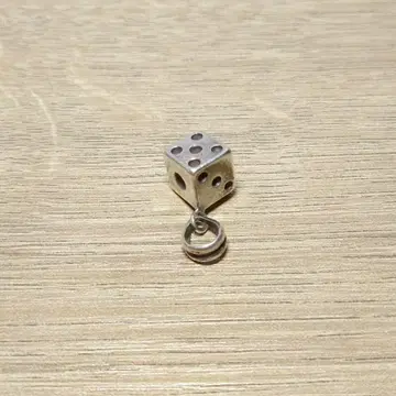 플랫 헤드 실버 925 주사위 탑 액세서리 참 다이스