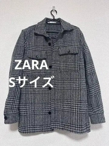 ZARA 체크 무늬 자켓 체크 코트 하운드투스 체크 패턴 S 사이즈