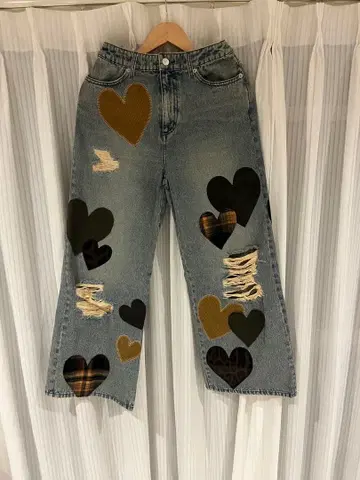 Darich 하트 패치워크 데님 팬츠 새상품
