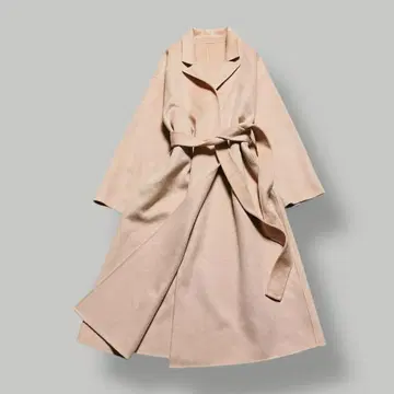 새상품급 베이스 온라인 리버 코트 롱 울 100% 핑크