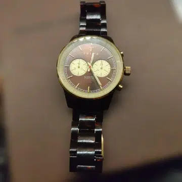 NEVIL 브라운 골드 쿼츠 손목시계