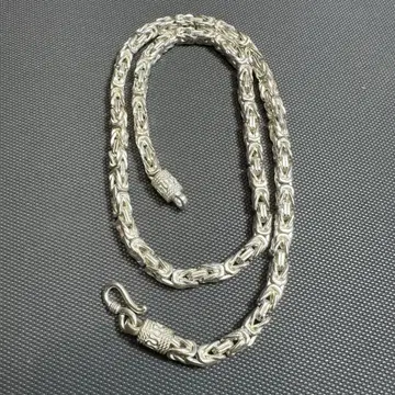 실버 뜨개질 지갑 체인 약 70cm*8