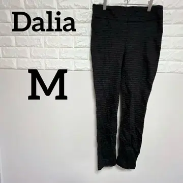 [ Dalia ] S 캐주얼 팬츠 블랙 체크 무늬 스트레치 소재