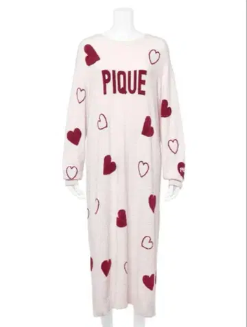 PIQUE 하트 무늬 롱 원피스