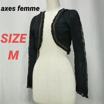 axes femme 엑시즈팜 레이스 볼레로 긴팔 리본 블랙