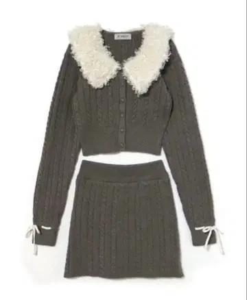 bubbles 푸들 컬러 니트 셋업 그레이