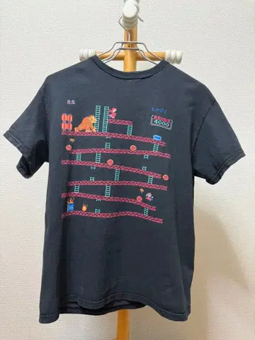 구제 의류 돈키콩 T셔츠 블랙 마리오 M 사이즈 레어 빈티지 레트로