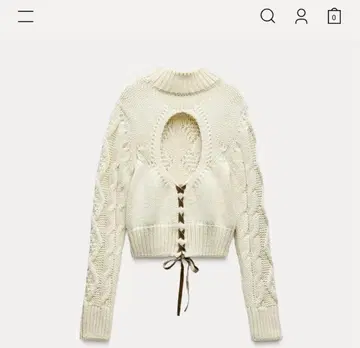 [ 미사용 새상품 ] ZARA 니트 오픈 백 케이블 니트 스웨터