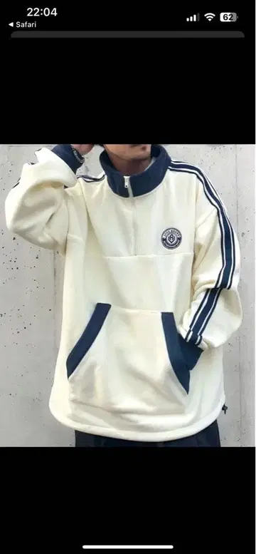 [ JaVa 자바 콜라보 ] 사이드 라인 하프 지퍼 플리스 풀오버