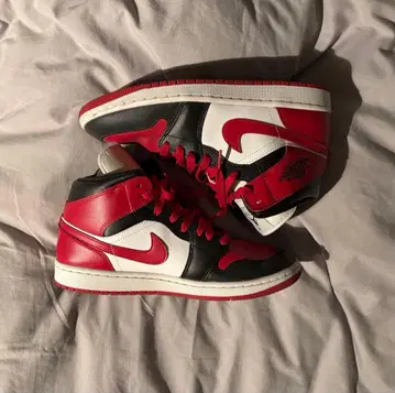 조던 빨간색 검정 흰색 하이컷 스니커즈 US 10