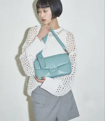 터콰이즈 가죽풍 숄더백