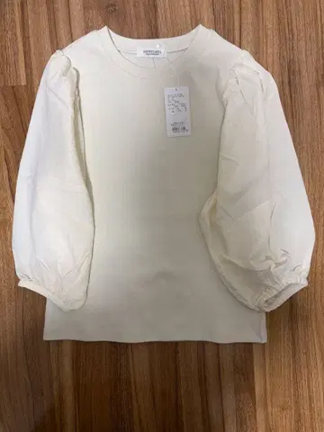 퍼프 슬리브 콤비 반팔 풀오버 [택 포함]