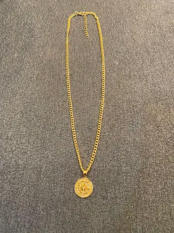 골드 나침반 모티브 목걸이 약 56cm