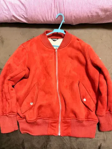 오렌지 집업 자켓 플리스 안감