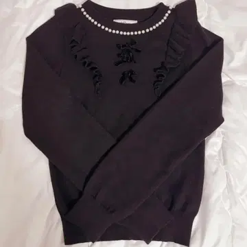 Ank Rouge 3개 리본 니트 블랙