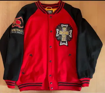 새상품급 DOG TOWN 바시티 자켓 XL 블랙 드래곤 레드/블랙