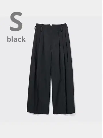 GU beautiful people 턱 와이드 팬츠 S 블랙