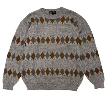 [ 던힐 ] 니트 스웨터 울 아가일 M 사이즈