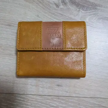 오렌지 가죽 접이식 지갑 moz