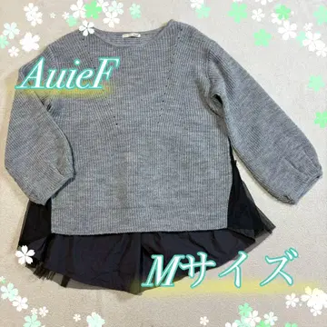 [ AuieF ] 니트 튤 도킹 스웨터 M