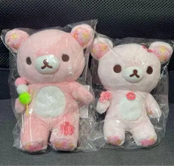 [ 리락쿠마 ] 벚꽃 리락쿠마 모아서 앉아있는 봉제 인형