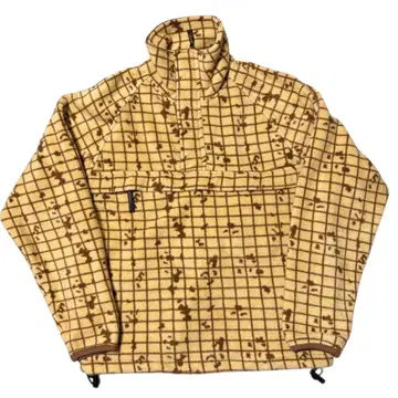 90s 그리드 카모 하프 지퍼 플리스 카모플라쥬